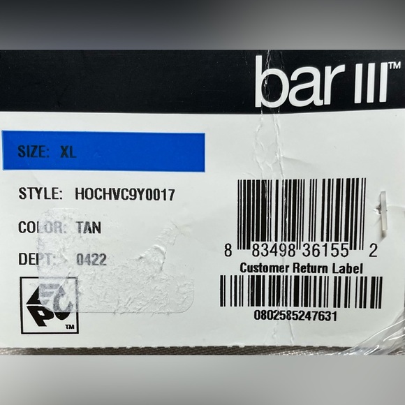 Bar III Men's Slim Fit Tan Linen Suit Vest XL Brand New - Picture 6 of 6